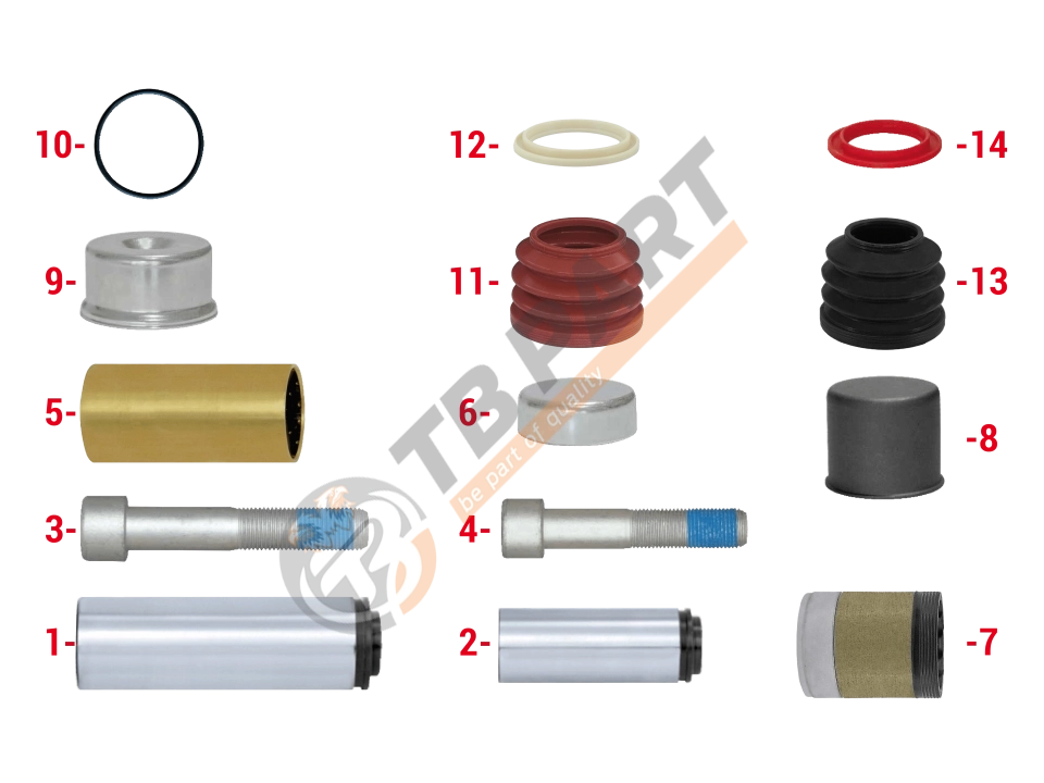 Caliper Guides & Seals Repair Kit