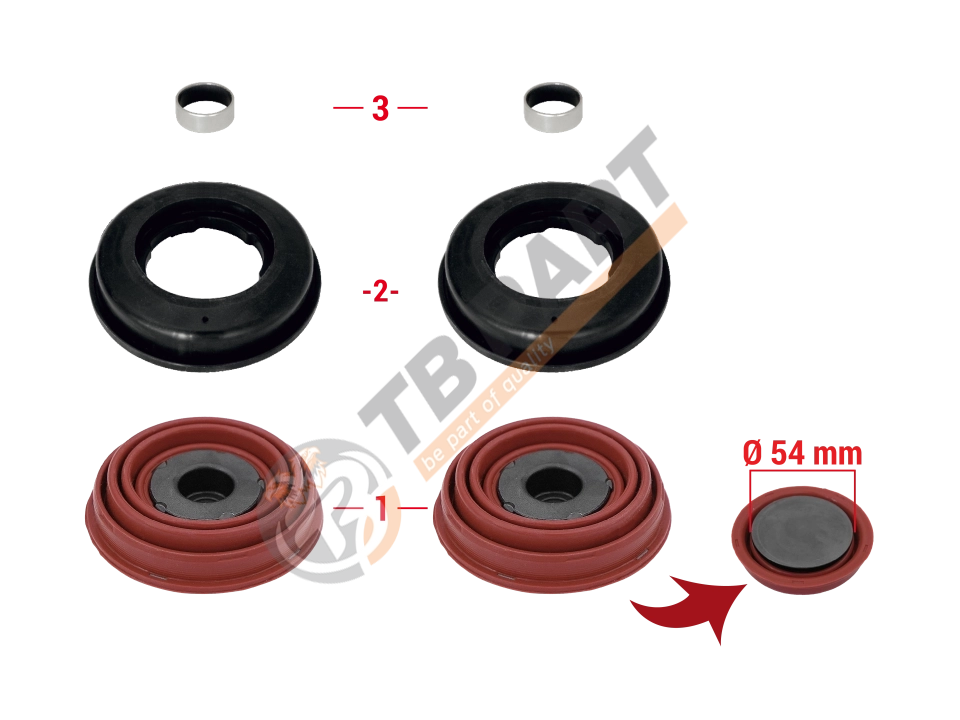 Caliper Piston Tappet & Seals Repair Kit