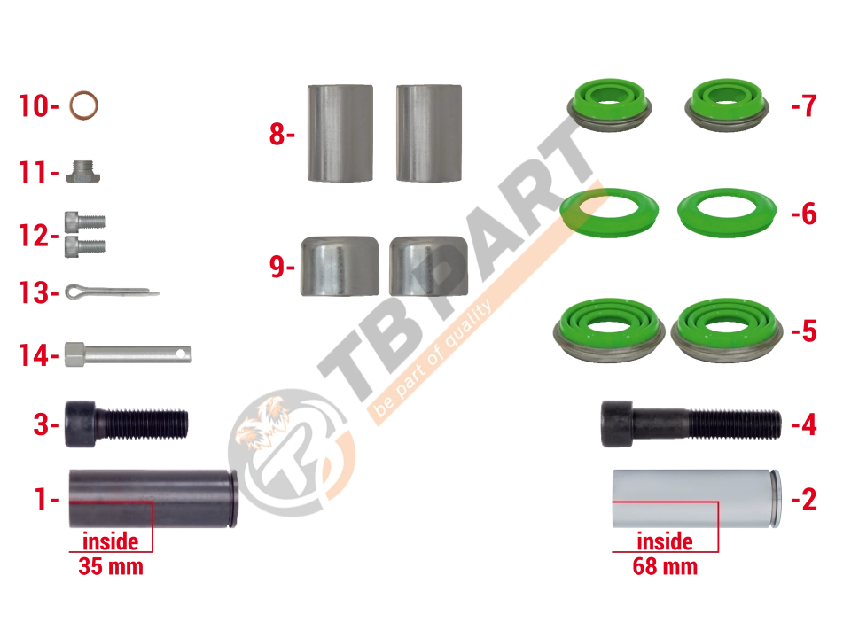 Caliper Overhaul Repair Kit