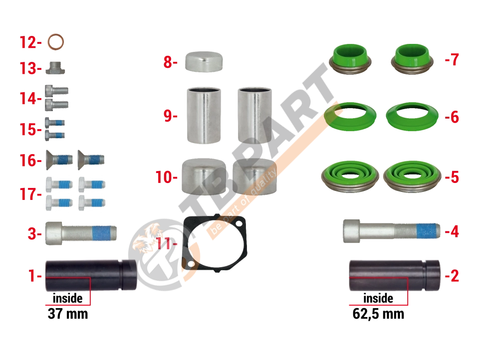 Caliper Overhaul Repair Kit