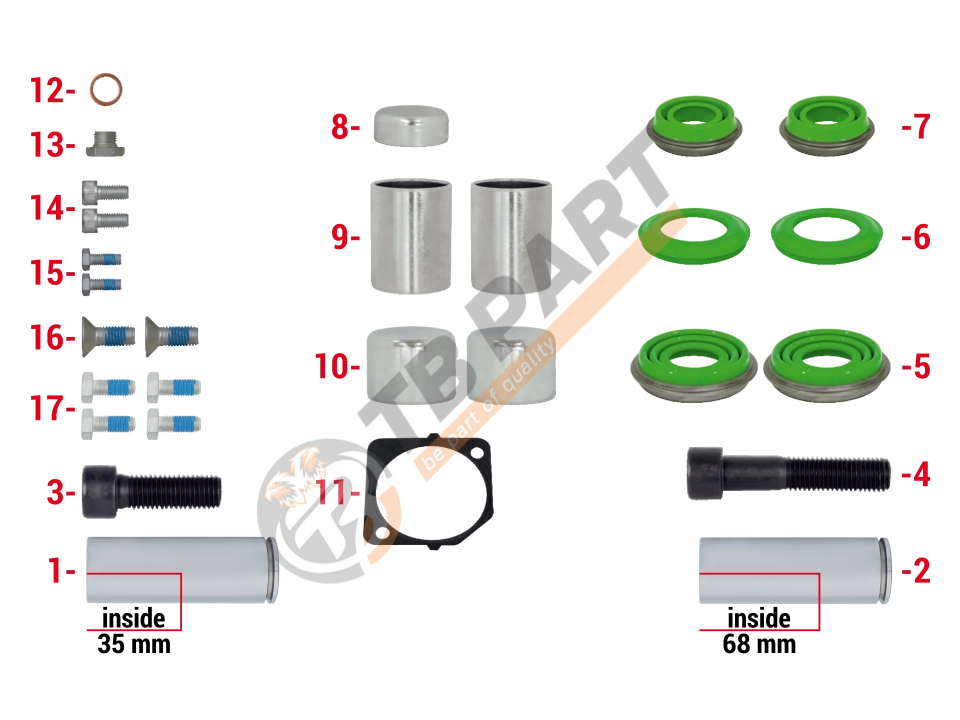 Caliper Overhaul Repair Kit