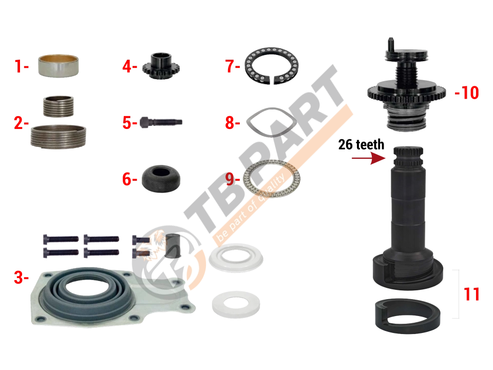 Caliper Overhaul Repair Kit (Rear - Left)