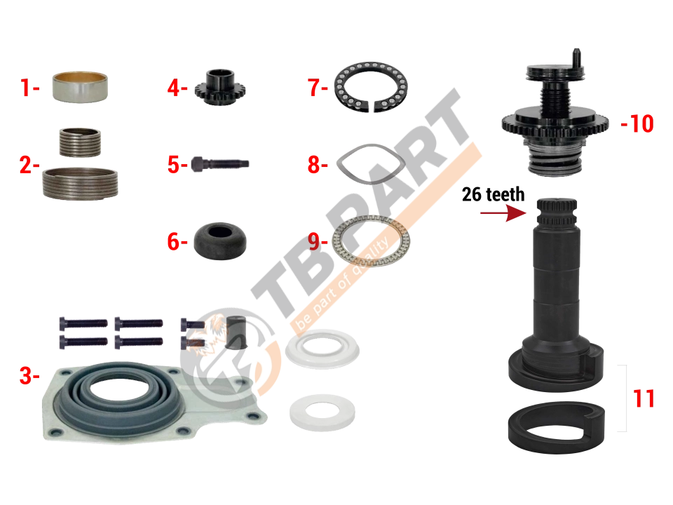 Caliper Overhaul Repair Kit (Rear - Right)