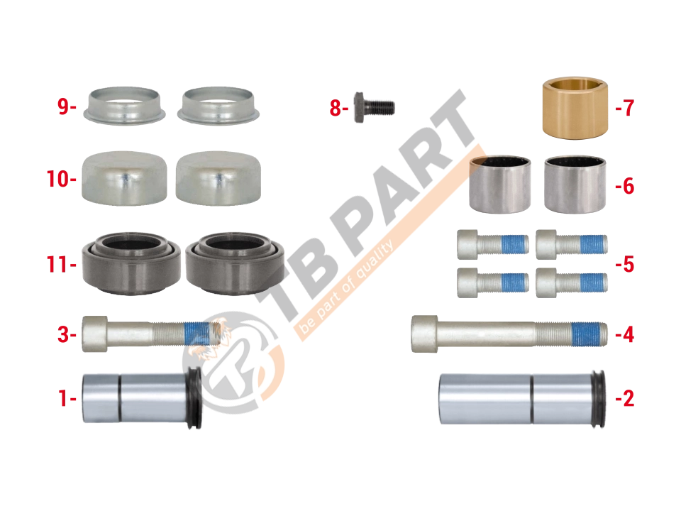 Caliper Guides & Seals Repair Kit ( Bronze Straight Bush )