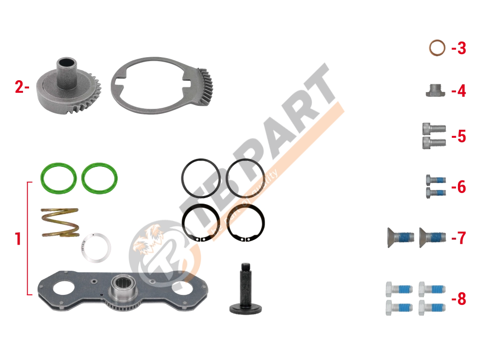 Adjusting Mechanism Gear Kit (Left)