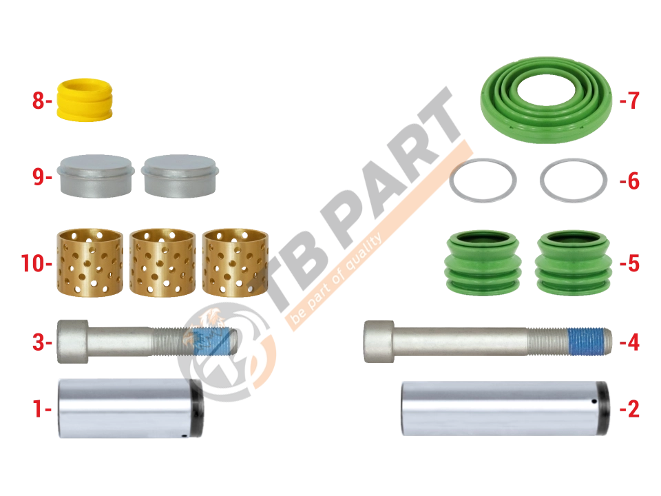 Caliper Guides & Seals Repair Kit