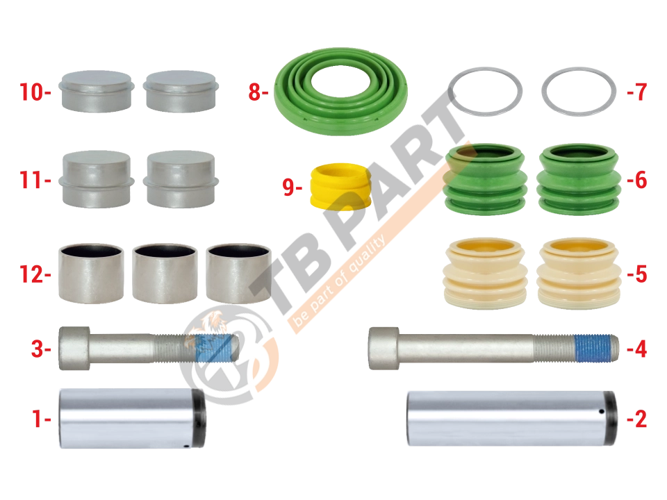 Caliper Guides & Seals Repair Kit