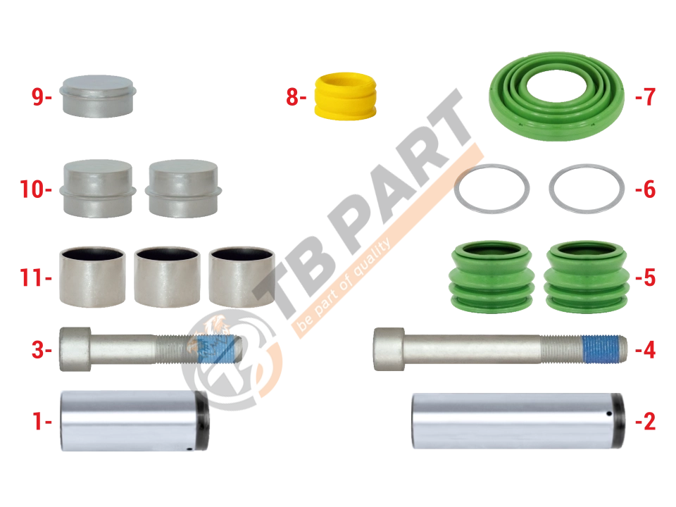 Caliper Guides & Seals Repair Kit