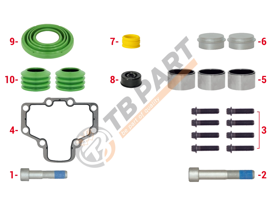 Caliper Bolts, Seals & Gasket Repair Kit