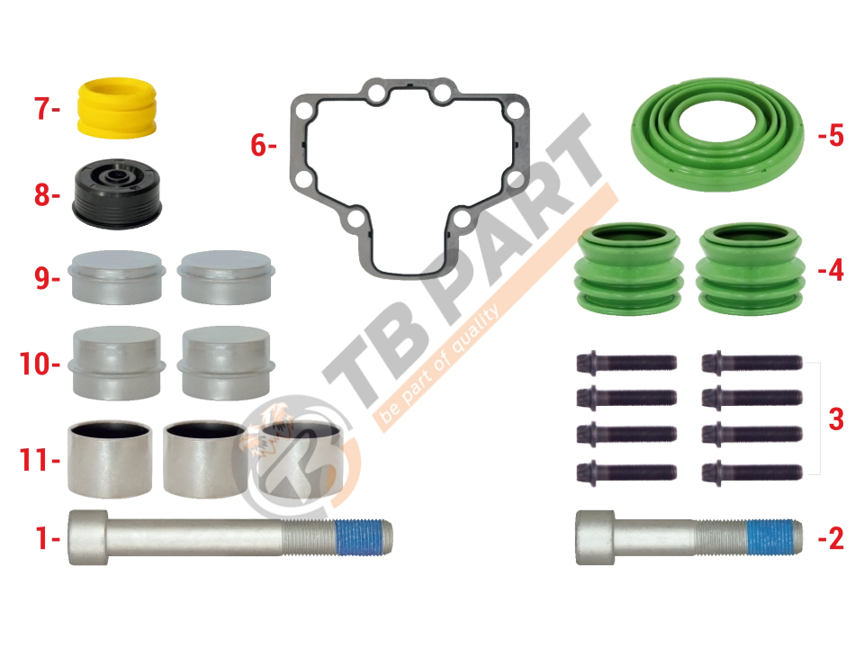 Caliper Bolts, Seals & Gasket Repair Kit