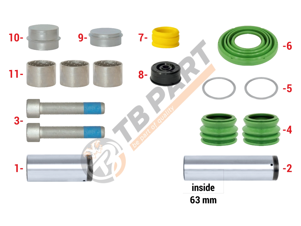 Caliper Guides & Seals Repair Kit (New Model)