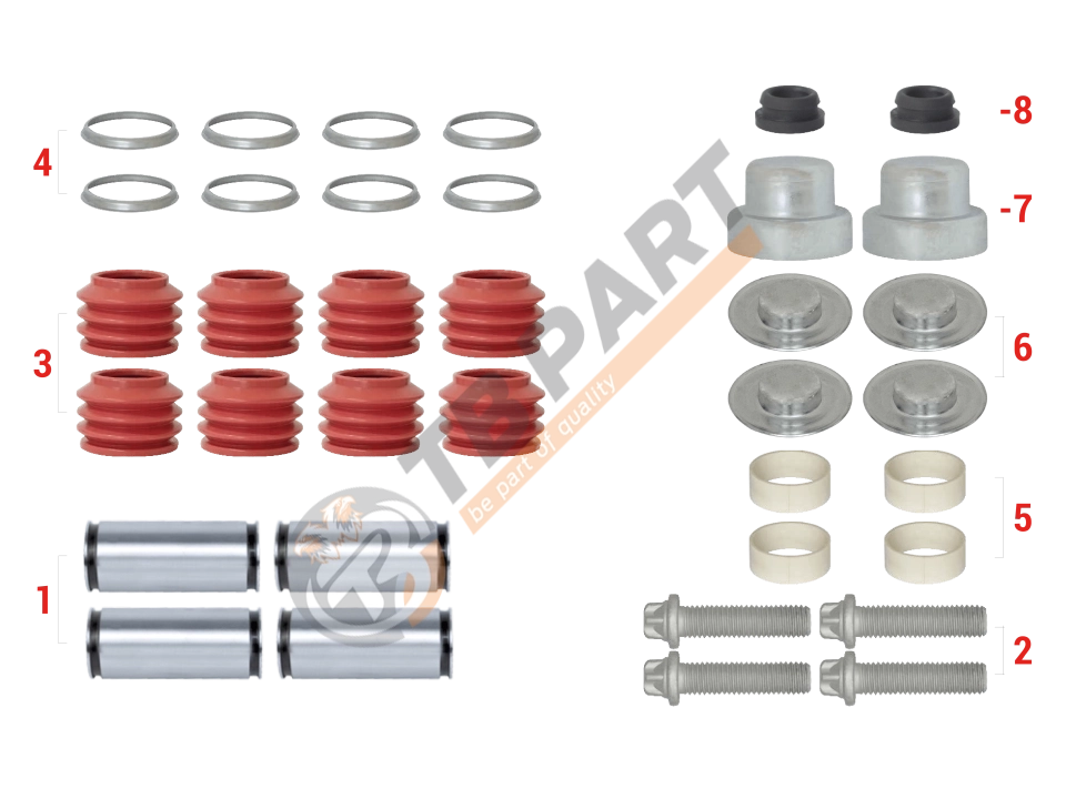 Caliper Guides & Seals Repair Kit