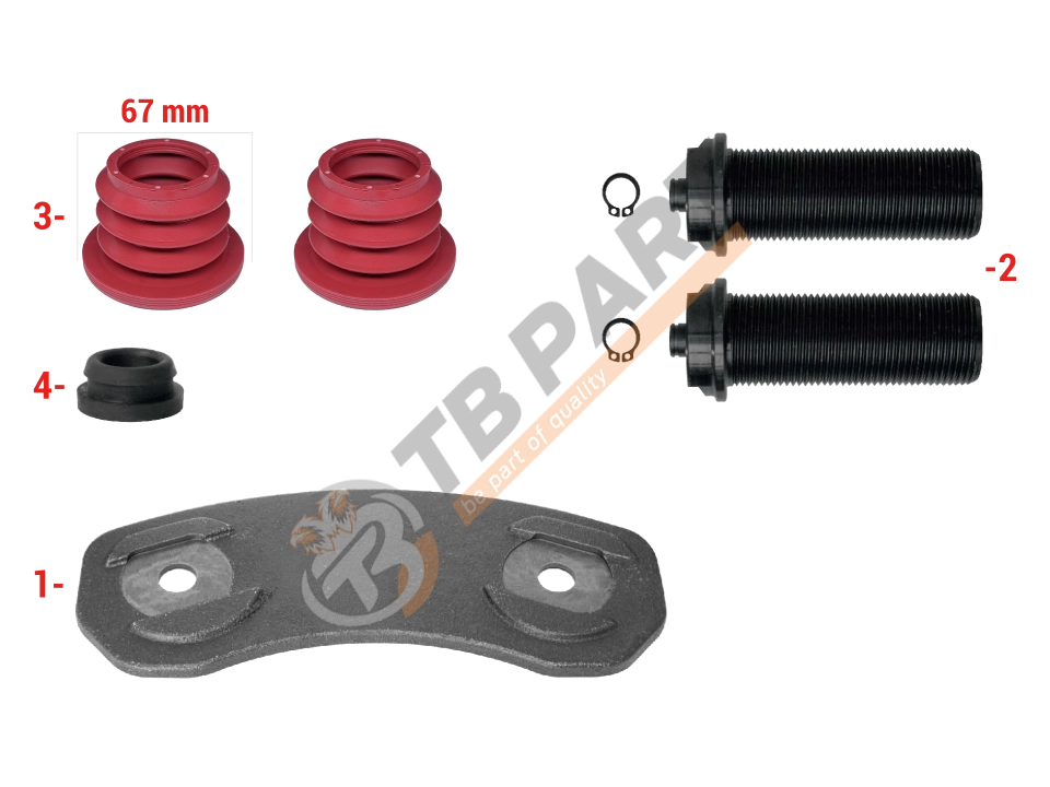 Caliper Tappet Plate & Bolt Repair Kit