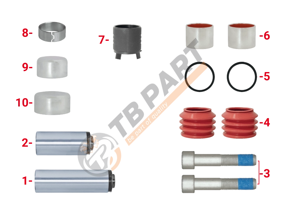 Caliper Guides & Seals Repair Kit
