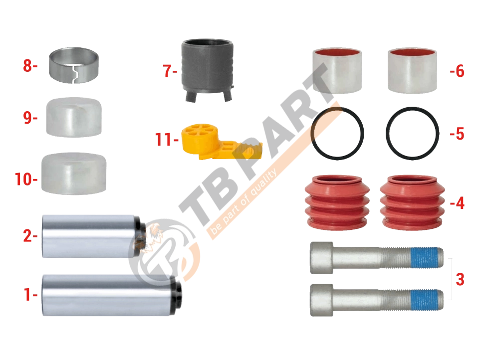 Caliper Guides & Seals Repair Kit